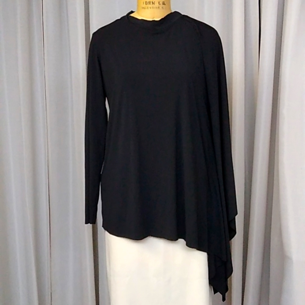 PLANET by Lauren G. Asymmetrical black blouse